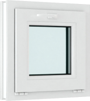 Окно ПВХ Brusbox Futuruss Фрамужное открывание 2 стекла (550x600x60) - 