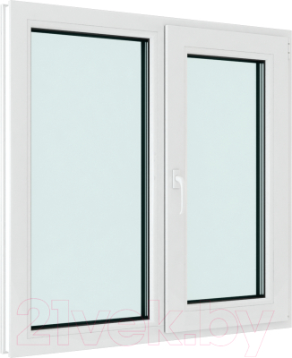 Изображение товара Окно ПВХ Brusbox Futuruss Двухстворчатое Поворотно-откидное правое 3 стекла (900x900x70)