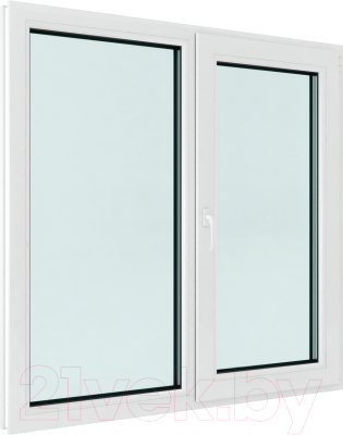 Изображение товара Окно ПВХ Brusbox Futuruss Двухстворчатое Поворотно-откидное правое 3 стекла (1700x1700x70)