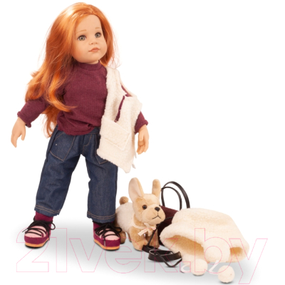 Кукла с аксессуарами Gotz Ханна с бежевой собакой / 2359005