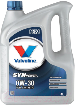 Моторное масло Valvoline SynPower FE 0W30 / 872564 (4л)