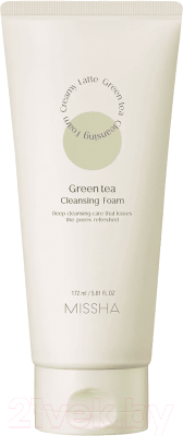 Пенка для умывания Missha Creamy Latte Cleansing Foam Green Tea New (172мл)