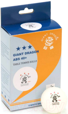 Набор мячей для настольного тенниса Giant Dragon Professional ITTF 3 New / 51.630.66.1 (6шт, белый)