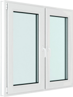

Окно ПВХ, Futuruss Двухстворчатое 2 поворотно-откидные створки 3 стекла