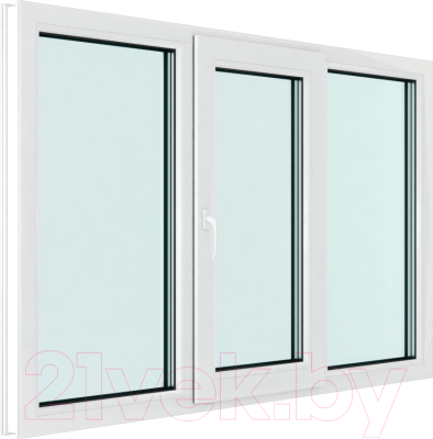 Изображение товара Окно ПВХ Brusbox Futuruss 3 части Поворотно-откидная центральная створка 3 стекла (1700x2200x70)