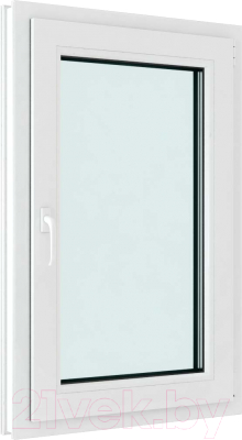 Окно ПВХ Brusbox Futuruss Одностворчатое Поворотно-откидное правое 2 стекла (1000x600x60)