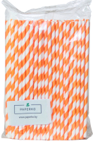 Набор одноразовых трубочек Paperko тр6 (180шт, оранжевая карамель) - 