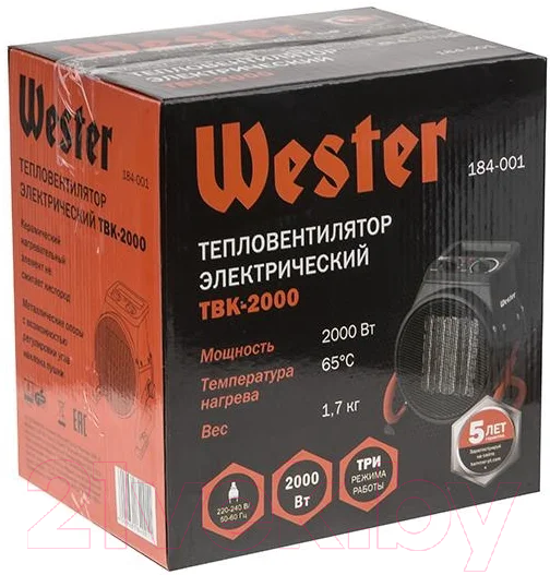 Тепловая пушка электрическая Wester TBK-2000