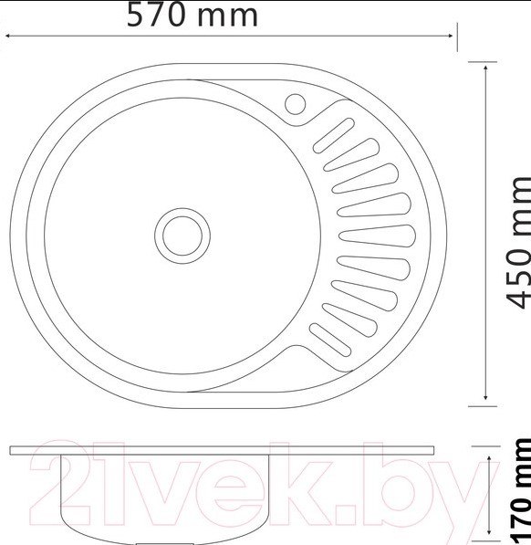 Купить Мойка кухонная РМС MD6-5745OVL в Жодино