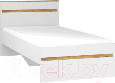 Односпальная кровать Премиум Аврора 90x200 (белый/дуб бунратти)