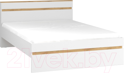 Полуторная кровать Премиум Аврора 140x200 (белый/дуб бунратти)