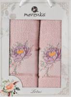 Набор полотенец Merzuka Lotus / 11296 (2шт, в коробке, светло-розовый) - 