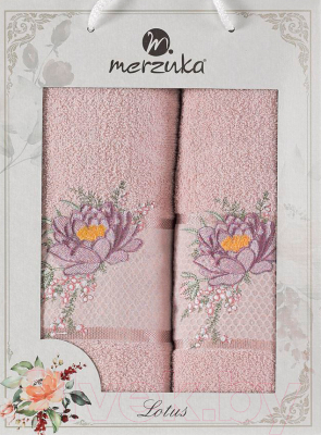 Набор полотенец Merzuka Lotus / 11296 (2шт, в коробке, светло-розовый)