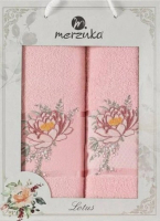 Набор полотенец Merzuka Lotus / 11296 (2шт, в коробке, розовый) - 