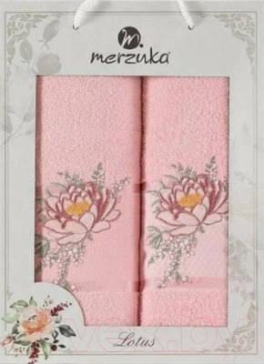 Набор полотенец Merzuka Lotus / 11296 (2шт, в коробке, розовый)
