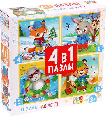 

Набор пазлов, От зимы до лета 4 в 1 / 5411906