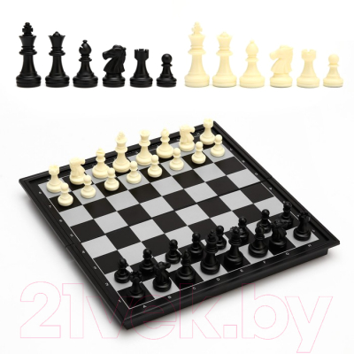 Набор настольных игр Sima-Land 3 в 1 Классика: шахматы, шашки, нарды, магнитная доска / 411297