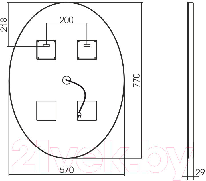 Зеркало Silver Mirrors Италия 57x77 / ФР-00001055