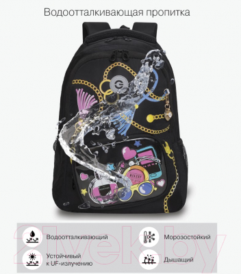 Школьный рюкзак Grizzly RG-362-3 (черный)