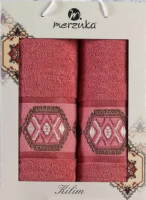 Набор полотенец Merzuka Kilim 50x90/70x140 / 11715 (темно-розовый) - 