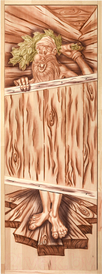 Деревянная дверь для бани Dlyabani На иглах Дед 80x190 / 400198 (массив липа, коробка хвоя)