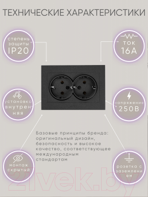 Розетка Ovivo Grano 400-170300-907 (черный)