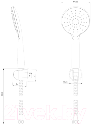 Душевой гарнитур Bravat D2122CP-ENG