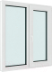 Миниатюра изображения товара Окно ПВХ Brusbox Futuruss Двухстворчатое Поворотно-откидное правое 3 стекла (1300x1100x70)
