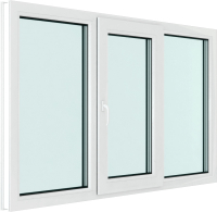 

Окно ПВХ, Futuruss 3 части Поворотно-откидная центральная створка 3 стекла