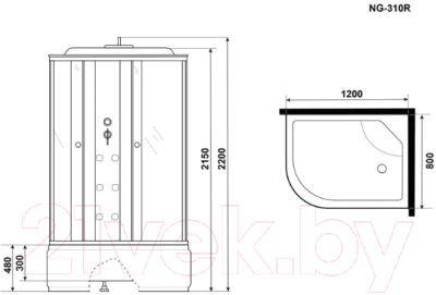 Душевая кабина Niagara NG-310-01R 120x80x220