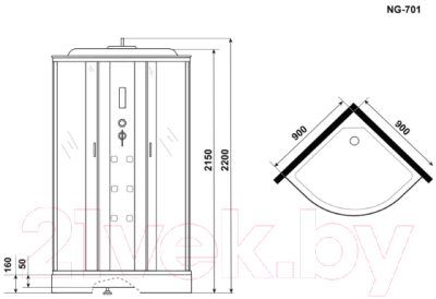 Душевая кабина Niagara NG-701-01 90x90x220