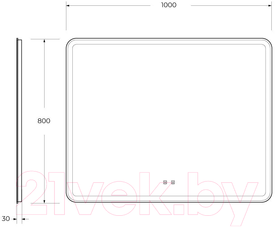 Зеркало BelBagno SPC-MAR-1000-800-LED-TCH-SND