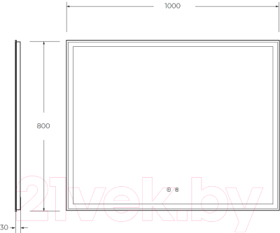 Зеркало BelBagno SPC-GRT-1000-800-LED-TCH-SND