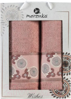 Набор полотенец Merzuka Wishes 50x90/70x140 / 11717 (в коробке, пудровый)