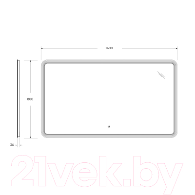 Зеркало Cezares CZR-SPC-DUET-1400-800-LED-TCH