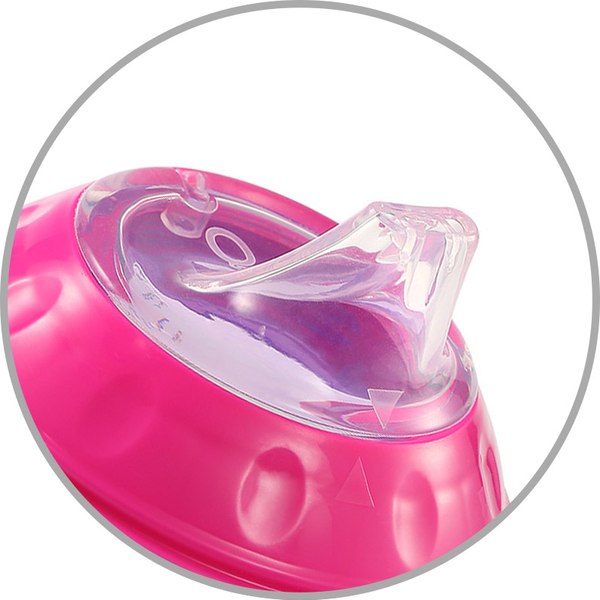 Поильник BabyOno Natural Nursing c мягким носиком 3м+ / 1456/02 (180мл, розовый/фиолетовый)