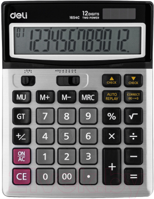 Калькулятор Deli Core / 1654C (серый)
