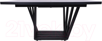 Обеденный стол Listvig Kameron раздвижной 160-205x90 (HPL-платик серый камень/черный)