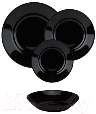 Набор тарелок Luminarc Plumi V2483 (18шт, черный)