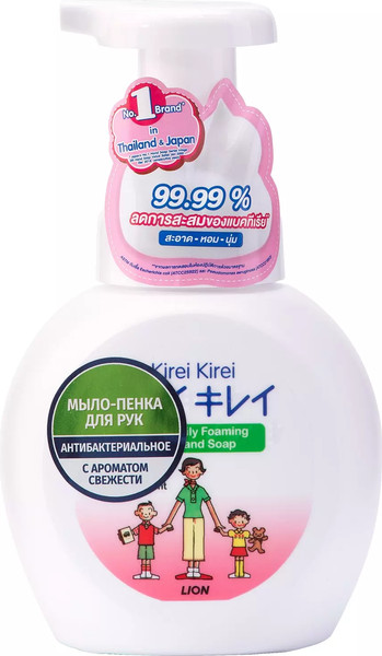 Изображение товара Мыло жидкое Lion Kirei Kirei Воздушное антибактериальное (250мл)