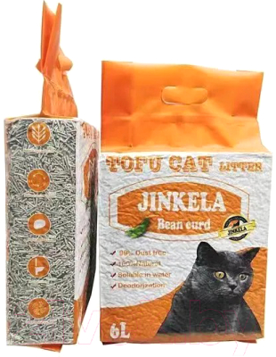 Наполнитель для туалета Jinkela Tofu Natural (6л, активированный уголь)