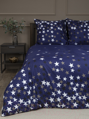 Комплект постельного белья Amore Mio Мако-сатин MilkyWay Микрофибра Евро 41480 / 93098 (синий)
