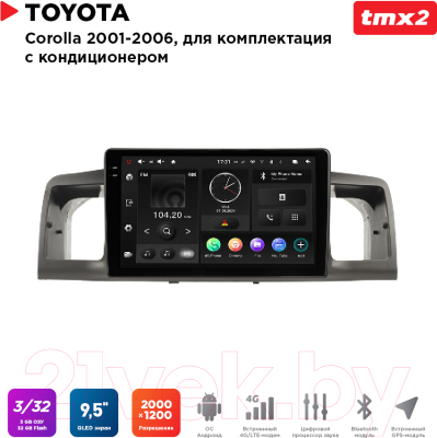 Бездисковая автомагнитола Incar TMX2-2227-3