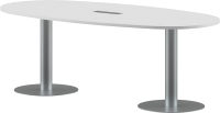 Стол для переговоров Skyland Imago ПРГ-3 2200x1100x750 (белый/алюминий) - 