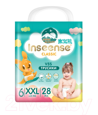 Подгузники-трусики детские Inseense Classic V5S XXL 15+ кг / InsCV5SXXL28Emer (28шт)