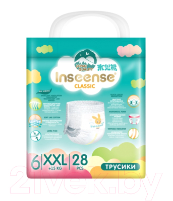 Подгузники-трусики детские Inseense Classic V5S XXL 15+ кг / InsCV5SXXL28Emer (28шт)