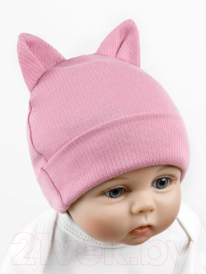 Шапочка для малышей Amarobaby Fashion Cat / AB-OD22-NE16FCa/06-42 (розовый)