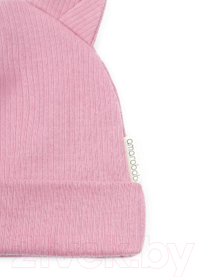 Шапочка для малышей Amarobaby Fashion Сat / AB-OD22-NE16FCa/06-38 (розовый)