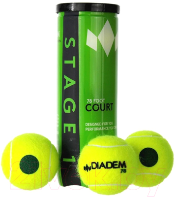Набор теннисных мячей Diadem Stage 1 Green / BALL-CASE-GREEN (3шт)