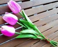 Искусственный букет ForGarden Тюльпаны / BN10696 (3шт, розово-фиолетовый) - 
